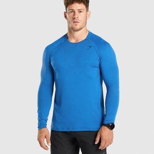 Gymshark Mens APEX LONG SLEEVE T-SHIRT Blue XL